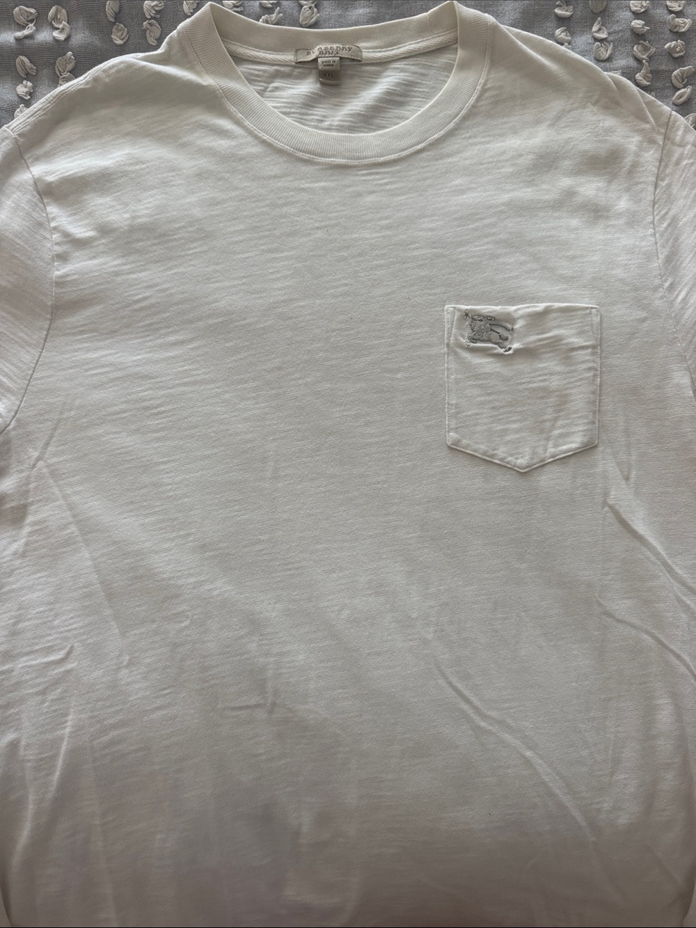 Burberry White Crewneck Pocket T-Shirt